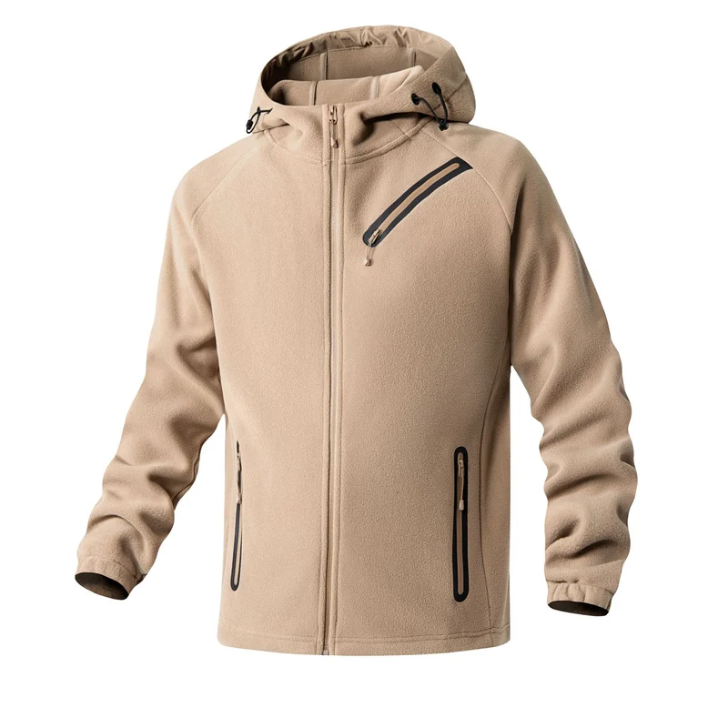 Herren technische Softshell-Fleecejacke mit Kapuze und wasserabweisenden Reißverschlüssen Drune