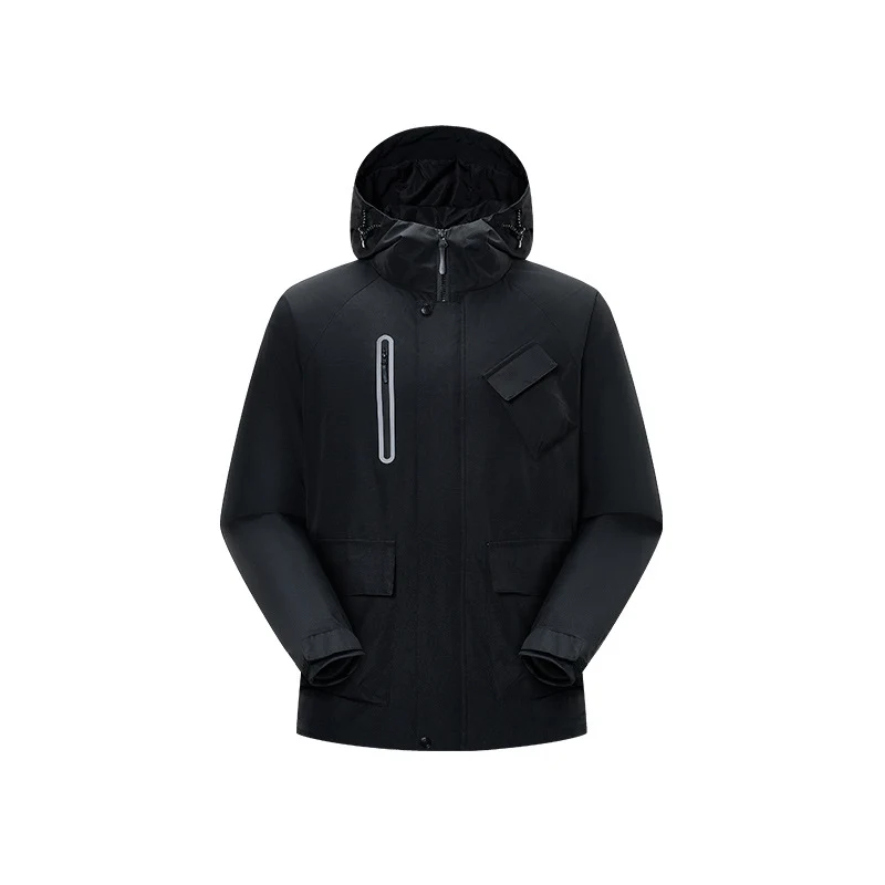 Herren Technische Regen‑Softshelljacke mit Kapuze, verschweißten Nähten und taktischen Taschen Drune
