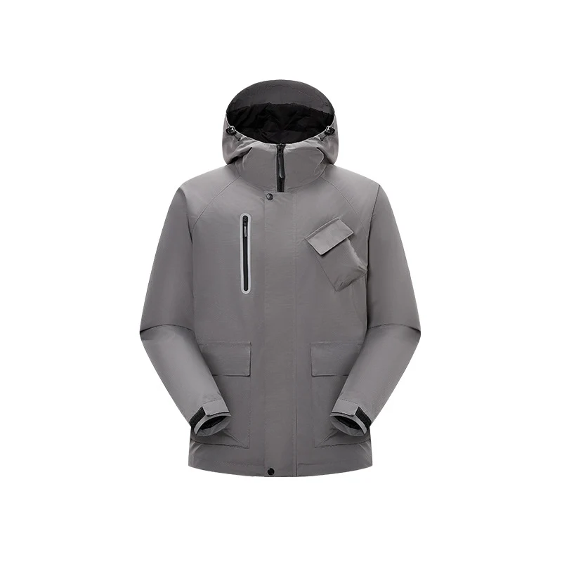 Herren Technische Regen‑Softshelljacke mit Kapuze, verschweißten Nähten und taktischen Taschen Drune