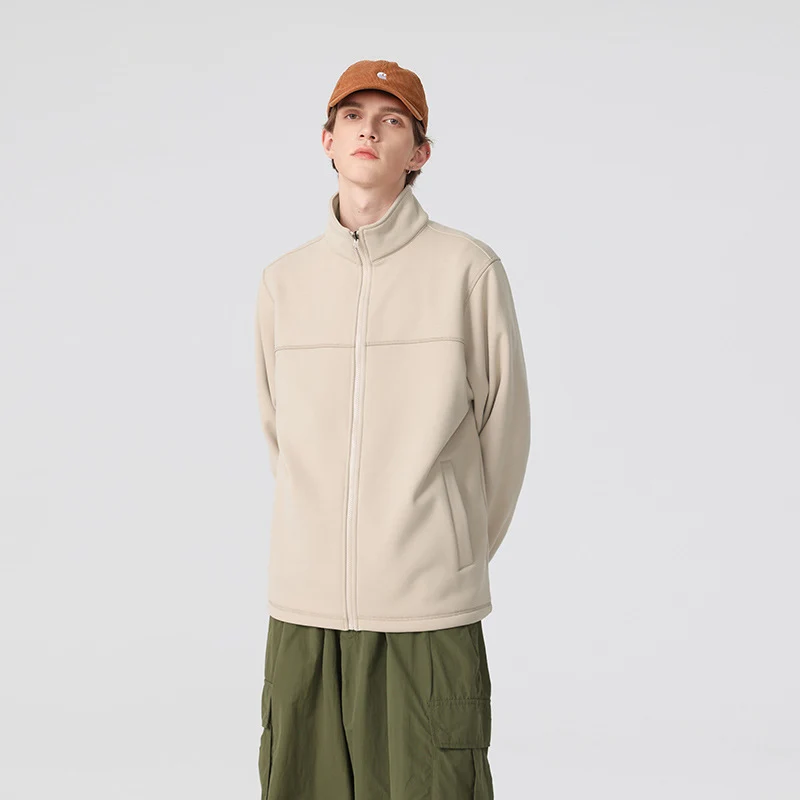 Herren Technische Fleecejacke mit hohem Stehkragen, durchgehendem Reißverschluss und elastischen Bündchen Drune