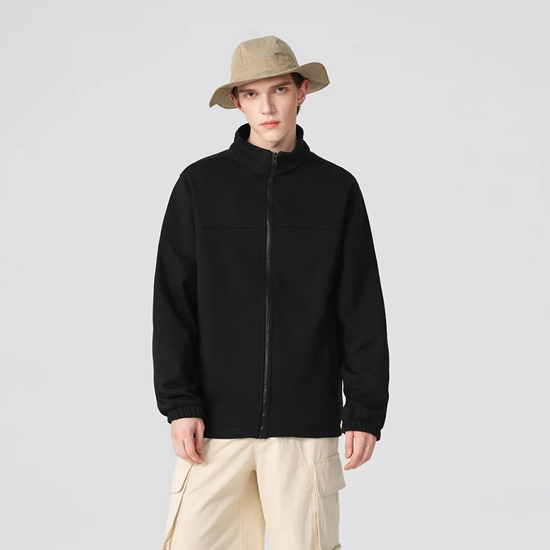 Herren Technische Fleecejacke mit hohem Stehkragen, durchgehendem Reißverschluss und elastischen Bündchen Drune