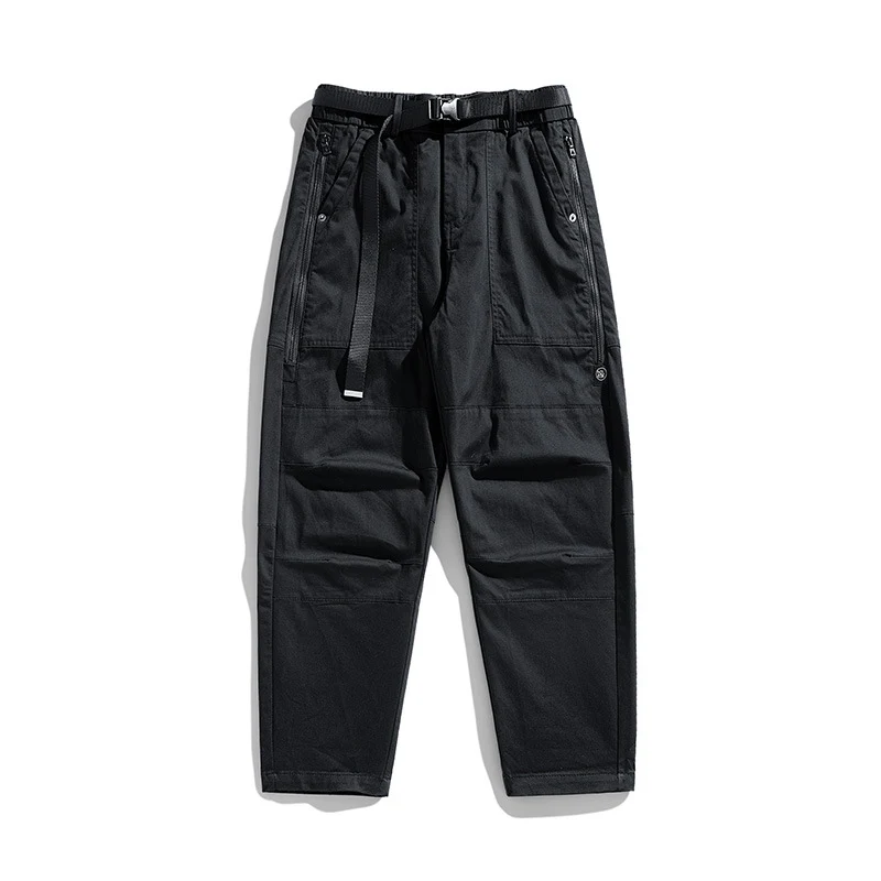 Herren Tapered Utility-Cargohose mit integriertem Webgurt, Kniepaneelen und Reißverschlusstaschen Drune
