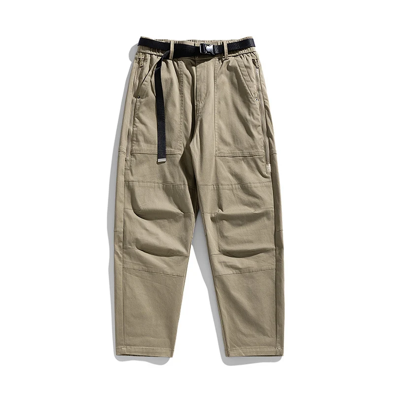Herren Tapered Utility-Cargohose mit integriertem Webgurt, Kniepaneelen und Reißverschlusstaschen Drune