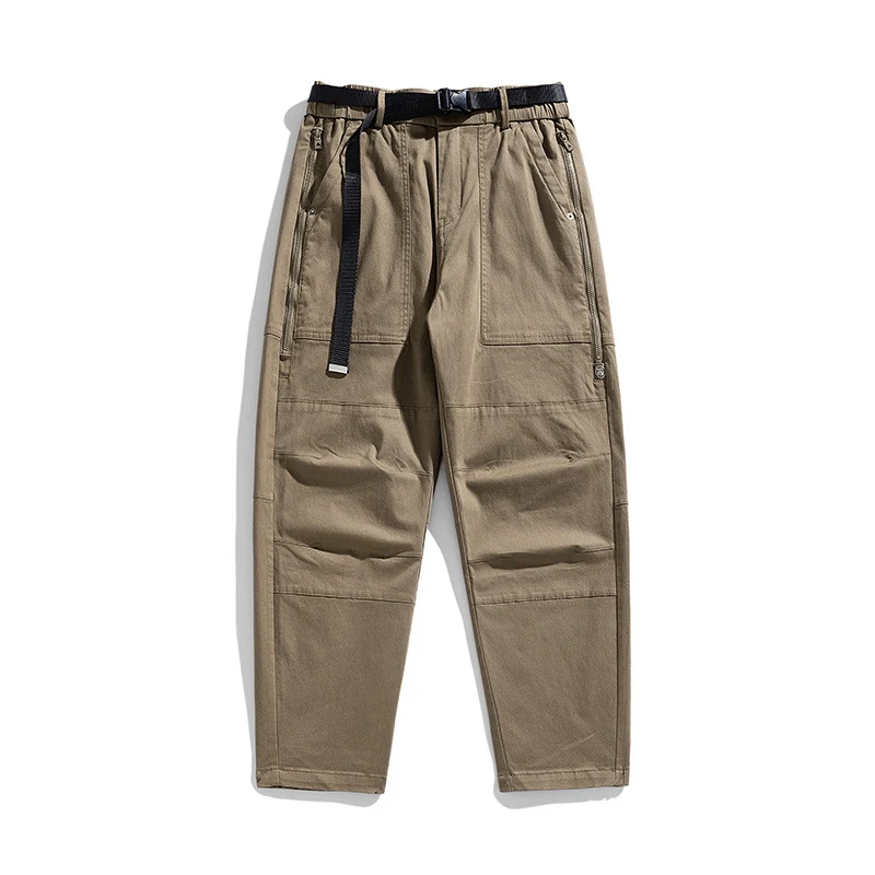 Herren Tapered Utility-Cargohose mit integriertem Webgurt, Kniepaneelen und Reißverschlusstaschen Drune